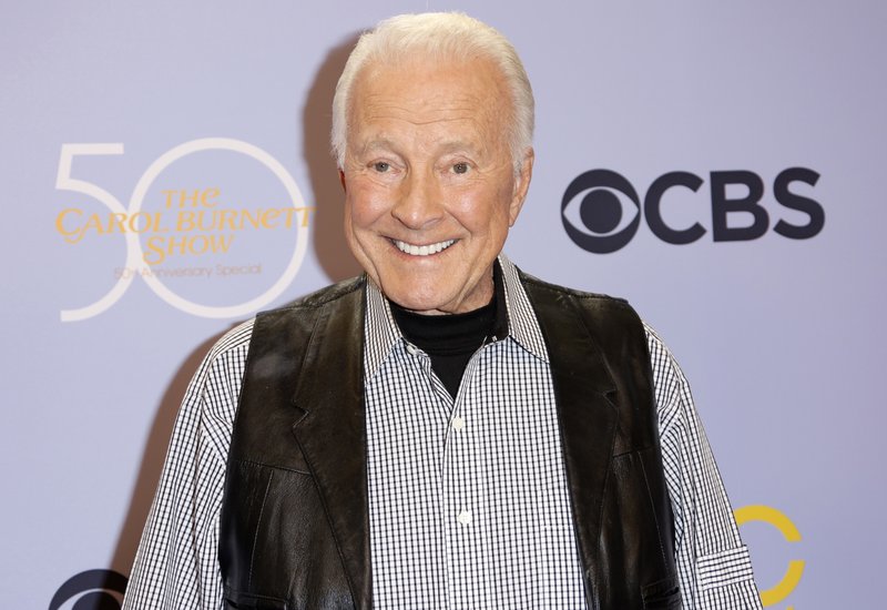 FILE - In this Oct. 4, 2017, file photo, Lyle Waggoner arrives at the &quot;The Carol Burnett 50th Anniversary Special&quot; in Los Angeles. Waggoner, who played comic foil on the show, has died. He was 84. (Photo by Willy Sanjuan/Invision/AP, File)