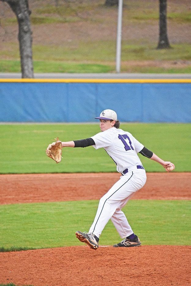 Central Arkansas Christian’s Garrett Walker delivers a pitch during a game against Conway Christian on March 3 at Burns Park Baseball Complex in North Little Rock.