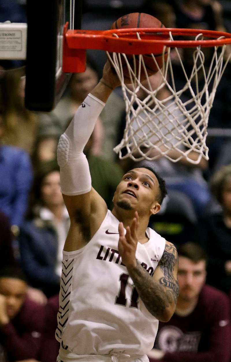 UALR guard Jaizec Lottie has started in fewer games and has seen his minutes drop in each of the past two seasons for the Trojans, so a team spokesman confirmed Wednesday that he has entered the transfer portal.
(Arkansas Democrat-Gazette/Thomas Metthe)