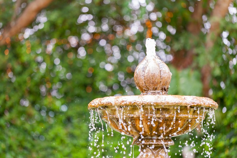 Making a splash -- Fountains add charm, tranquility and ambience to outdoor spaces, and may even be a little rejuvenation. Courtesy dreamstime.com.