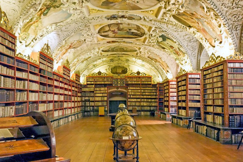 Pragues Strahov Monastery library was a center of Baroque learning.
(Rick Steves' Europe)