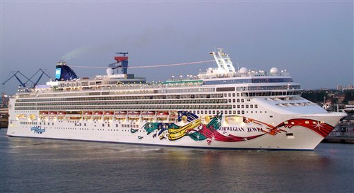 The Norwegian Jewel, a 964-foot cruise liner, is shown at the port of Warnemuende, northern Germany, in this September 2005 file photo. The cruise liner was built in Germany.