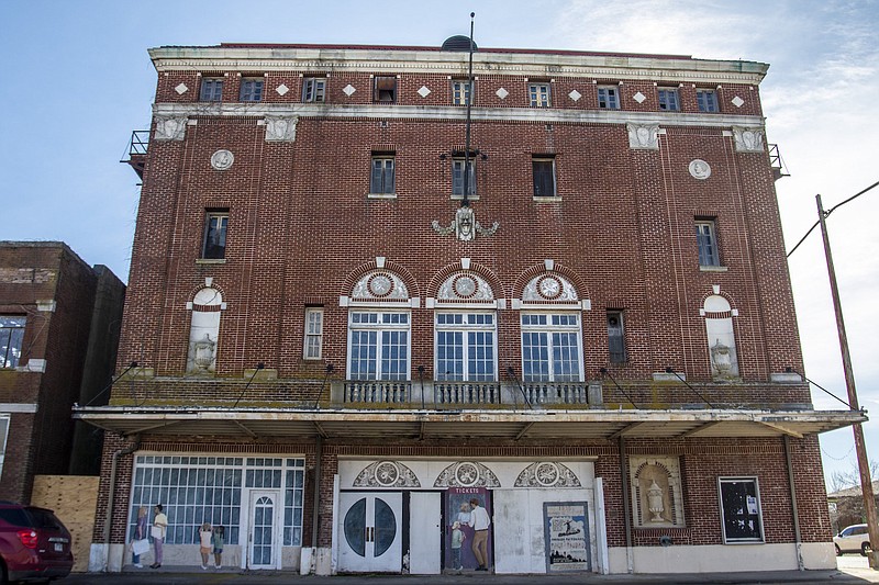 The facade of the Saenger Theater, Pine Bluff, one of Preserve Arkansas' Most Endangered Places.
(Arkansas Democrat-Gazette/Cary Jenkins)