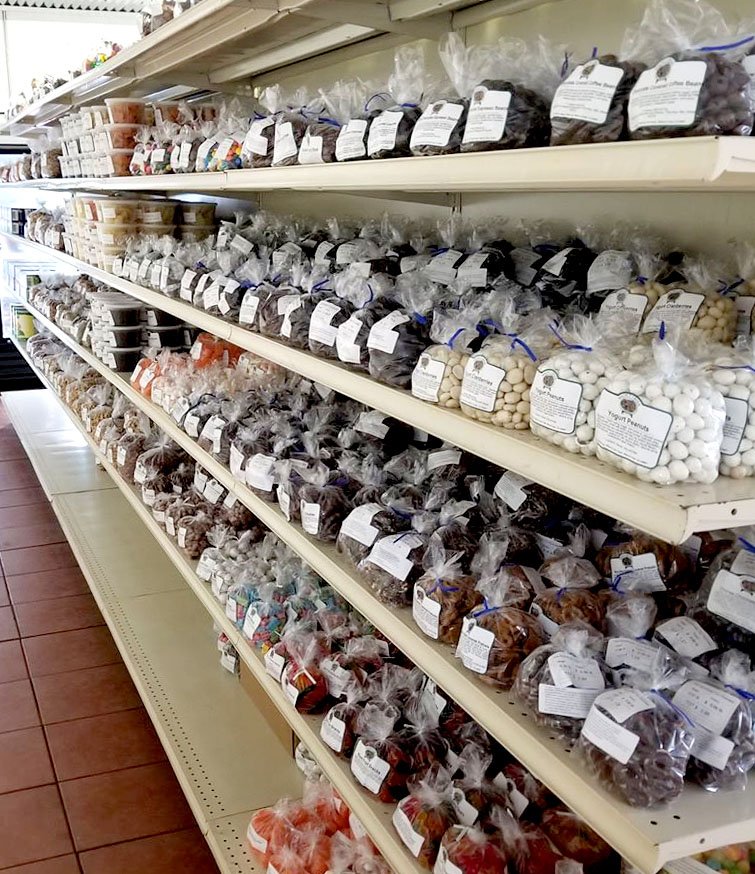 SUBMITTED Bulk food products fill the shelves at the newly-opened D&amp;J Bulkworks located on Main Street in Gentry. The new store opened for business on Friday.