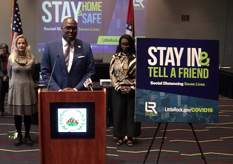 Little Rock Mayor Frank Scott Jr. addresses reporters at a news conference Wenesday in this screengrab of video provided by the city. story.lead_photo.caption
