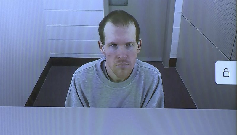 In this image made from a video, Brenton Harrison Tarrant appears in a screen via video link in Christchurch, New Zealand Thursday, March 26, 2020. One year after killing 51 worshipers at two Christchurch mosques, the Australian white supremacist accused of the slaughter has changed his plea to guilty. (TVNZ Pool via AP) story.lead_photo.caption