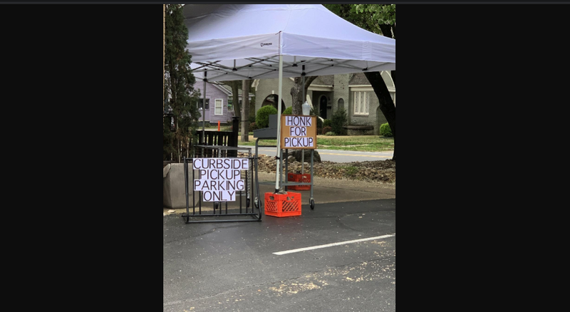 The Pizzeria on Kavanaugh Boulevard in Little Rock’s Pulaski Heights has set up a parking-lot pickup station so customers don’t have to enter the restaurant.
(Arkansas Democrat-Gazette/ Eric E. Harrison)