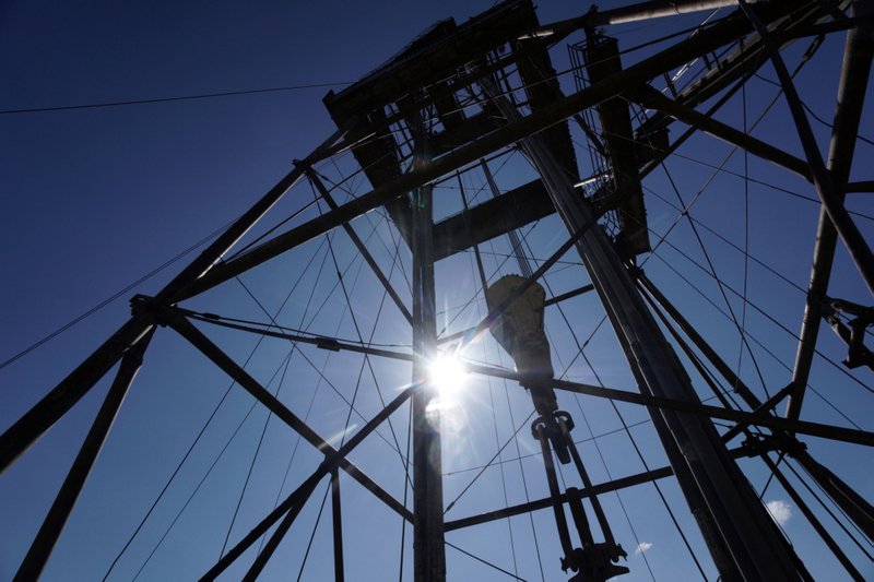 An oil drilling rig stands in Boryslav, Ukraine, on July 4, 2019. 
(Bloomberg photo by Vincent Mundy)