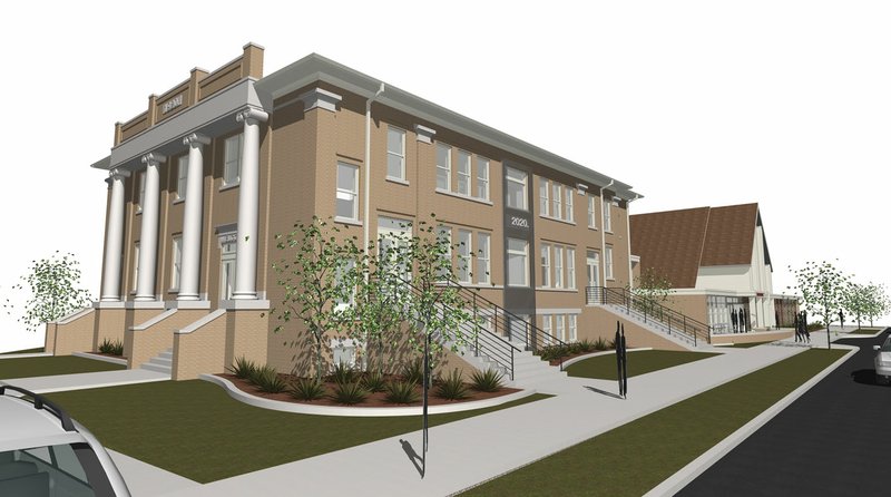 Image submitted An architectural rendering shows what the historic Methodist building could look like after it is remodeled. Most of the changes will occur on the inside of the building while the exterior will be cleaned and repaired.
