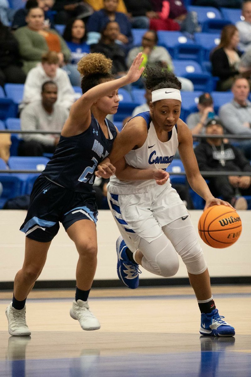 Chloe Clardy broke Conway’s single-season scoring record this season as a freshman. (Arkansas Democrat-Gazette/ Justin Cunningham) 