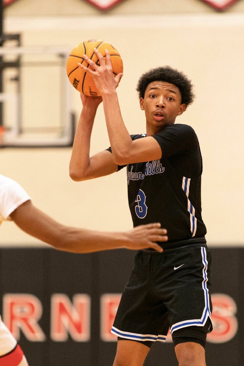 Sylvan Hills sophomore guard Nick Smith, who averaged more than 21 points per game this season, has already received scholarship offers from several schools, including Arkansas, Texas, St. John’s and Oklahoma State. 
(Arkansas Democrat-Gazette/Justin Cunningham) 
