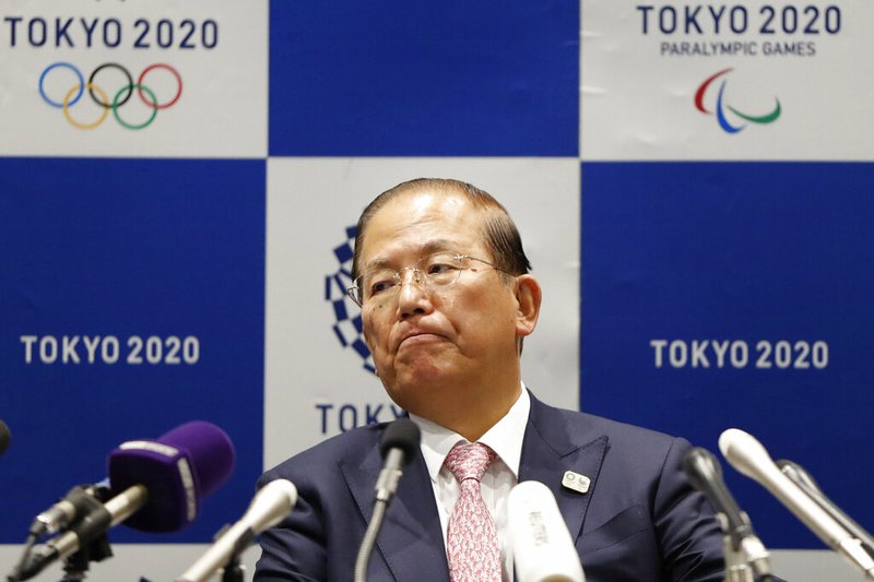 Tokyo 2020 Organizing Committee CEO Toshiro Muto attends a news conference after a Tokyo 2020 Executive Board Meeting in Tokyo Monday, March 30, 2020. Tokyo Olympic President Yoshiro Mori said Monday he expects to talk with IOC President Thomas Bach this week about potential dates and other details for the rescheduled games next year. Both Mori and Muto said the the cost of rescheduling will be "massive" - local reports suggest several billion dollars - with most of the expenses borne by Japanese taxpayers. (Issei Kato/Pool Photo via AP)