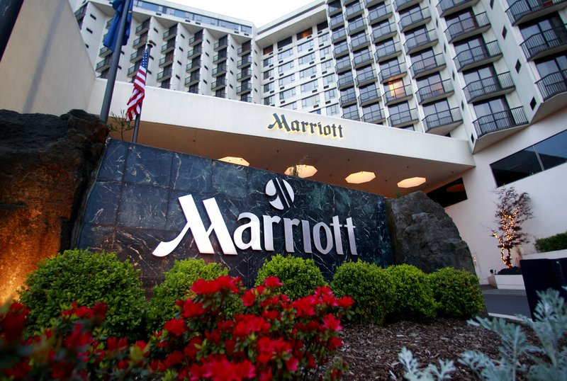 This April 20, 2011 file photo shows Portland Marriott Downtown Waterfront in Portland, Ore. Marriott says guests’ names, loyalty account information and other personal details may have been accessed in the second major data breach to hit the company in less than two years. The world's largest hotel company says on Tuesday, March 31, 2020, approximately 5.2 million guests may have been affected. (AP Photo/Rick Bowmer, File)