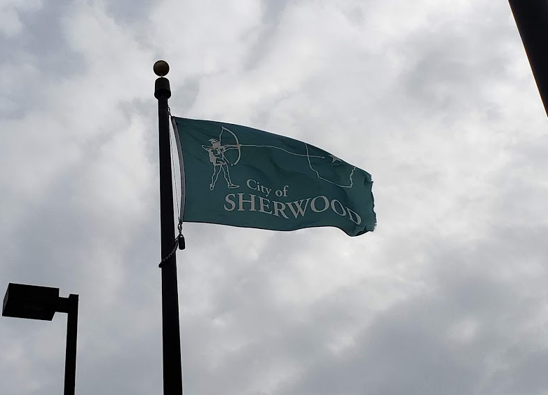 FILE — A city of Sherwood flag is shown in this 2020 file photo.