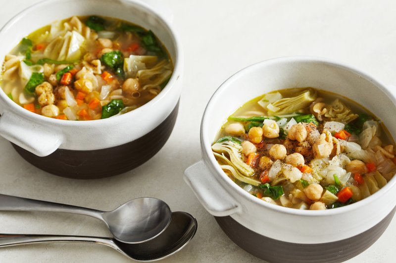 Lemony Chickpea Stew With Pasta and Artichokes For The Washington Post/Tom McCorkle