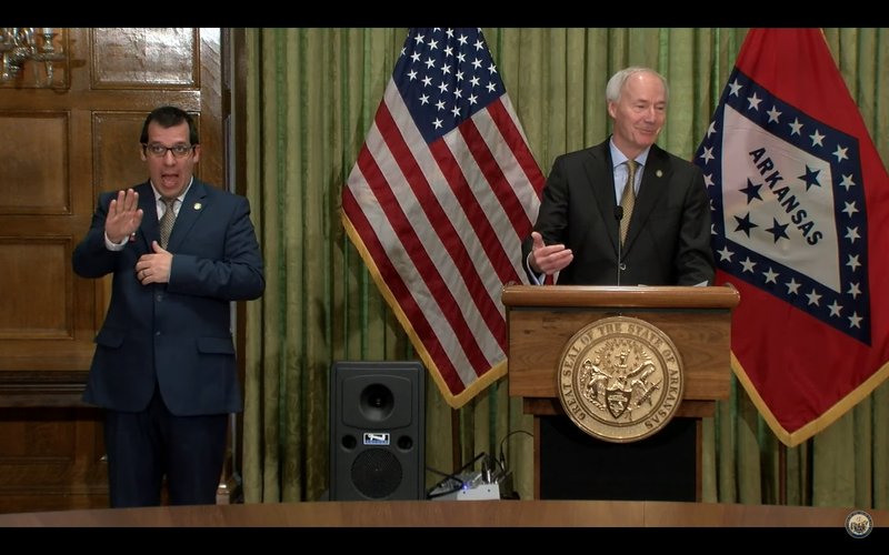 Gov. Asa Hutchinson updated the state on the novel coronavirus (COVID-19) pandemic during a daily press briefing.