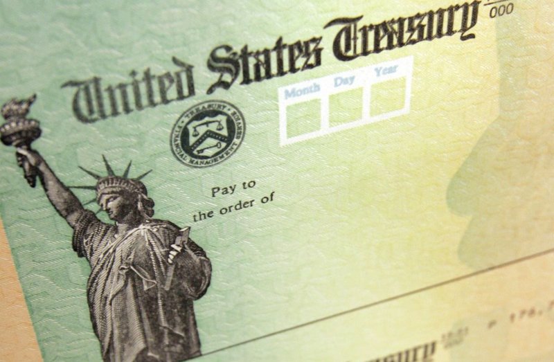A check from the U.S. Treasury Department is shown in an AP file photo. 