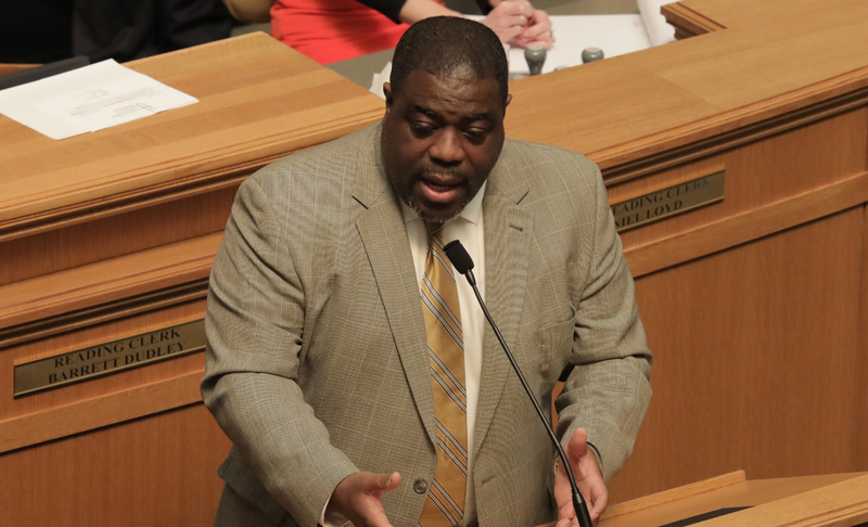 Rep. Reginald Murdock, D-Marianna, is shown in the house chamber in Little Rock.