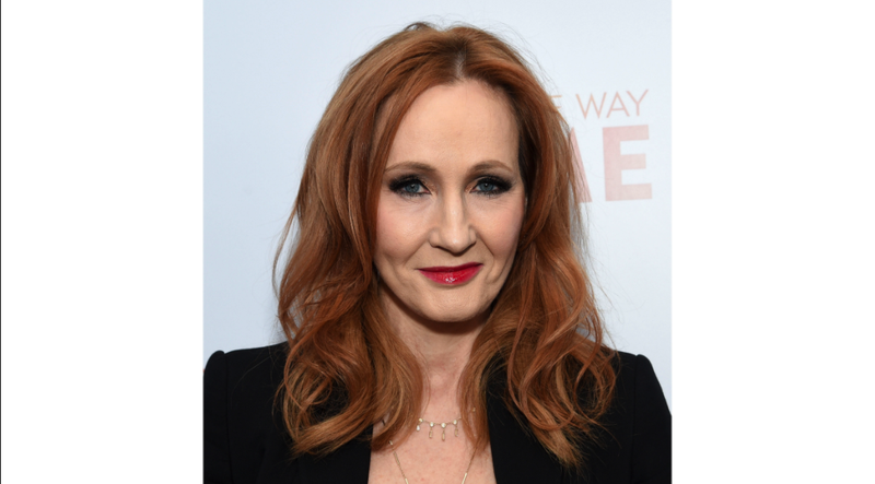 FILE - This Dec. 11, 2019 file photo shows J.K. Rowling, author of the "Harry Potter" book series, at the premiere of "Finding the Way Home"  in New York. The author has launched an online initiative, www.harrypotterathome.com, which features quizzes, games and other activities. For the month of April, Rowling also has partnered with the audio publisher-distributor Audible and the library e-book supplier OverDrive for free audio and digital editions of the first Potter book, “Harry Potter and the Philosopher's Stone.” The U.S. edition is called “Harry Potter's and the Sorcerer's Stone”. (Photo by Evan Agostini/Invision/AP, File)