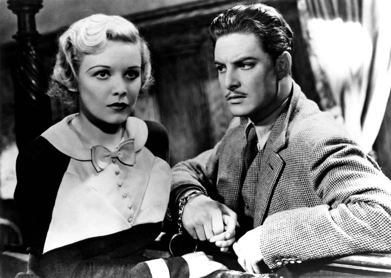 At the peak of her success in 1938, Madeleine Carroll was the world’s highest-paid actress. A few years later, after her sister was killed in the London Blitz, she largely abandoned her acting career to devote herself to helping wounded servicemen and children displaced or maimed by the war. She’s shown here with the suave Robert Donat, in a scene from Alfred Hitchcock’s The 39 Steps (1935).