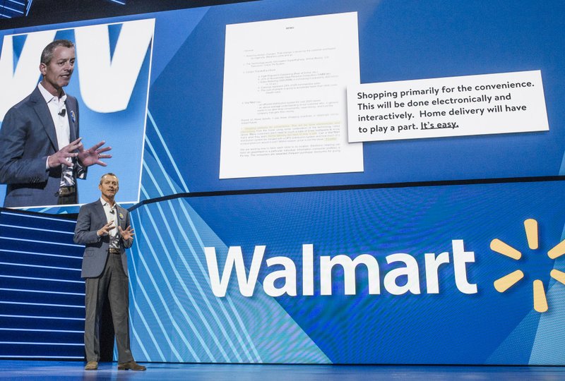 FILE — Chairman of the Walmart Inc. Board of Directors Gregory B. Penner speaks during the Walmart shareholders meeting, Friday, June 7, 2019 at the Bud Walton Arena in Fayetteville. (NWA Democrat-Gazette/CHARLIE KAIJO)