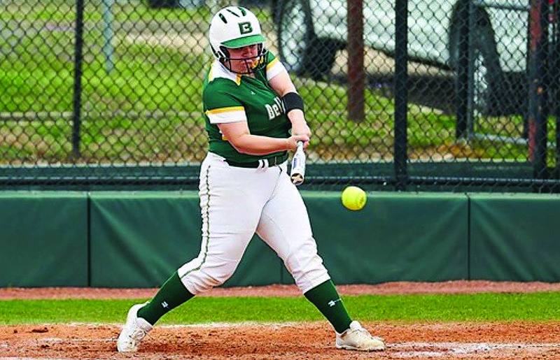 El Dorado native Marissa Rice takes a swing while competing for Belhaven University. Rice saw her junior softball season cut short but, thanks to an NCAA ruling, has the option of another season to compete.