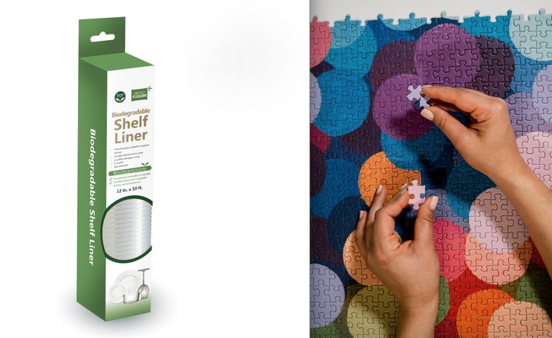 Biodegradable Shelf Liner and Soothing Puzzles