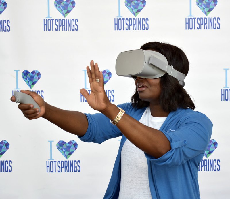 Aundrea Crary views "Hot Springs, The Experience of a Lifetime" using the Oculus Rift. Photo is courtesy of Visit Hot Springs. - Submitted photo