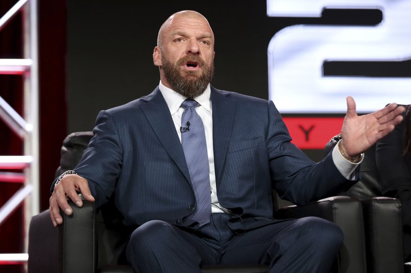 Paul Levesque participates in the "WWE Monday Night Raw: 25th Anniversary" panel Jan. 9, 2018, during the NBCUniversal Television Critics Association Winter Press Tour in Pasadena, Calif. While real sports have shut down in the wake of the coronavirus pandemic, WWE has pressed on and is set to run this weekend its first WrestleMania in an empty arena. "We just feel like it is the right time," WWE executive Levesque said.- Photo by Willy Sanjuan of Invision and The Associated Press 