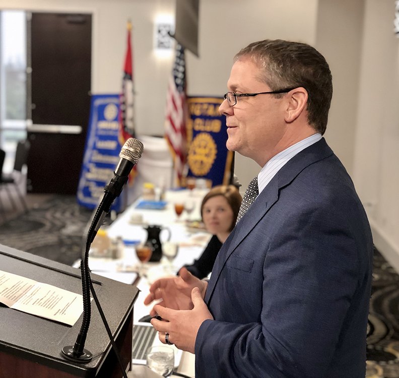 Arkansas Secretary of State John Thurston addresses Oaklawn Rotary Club at The Hotel Hot Springs &amp; Spa. - Submitted photo