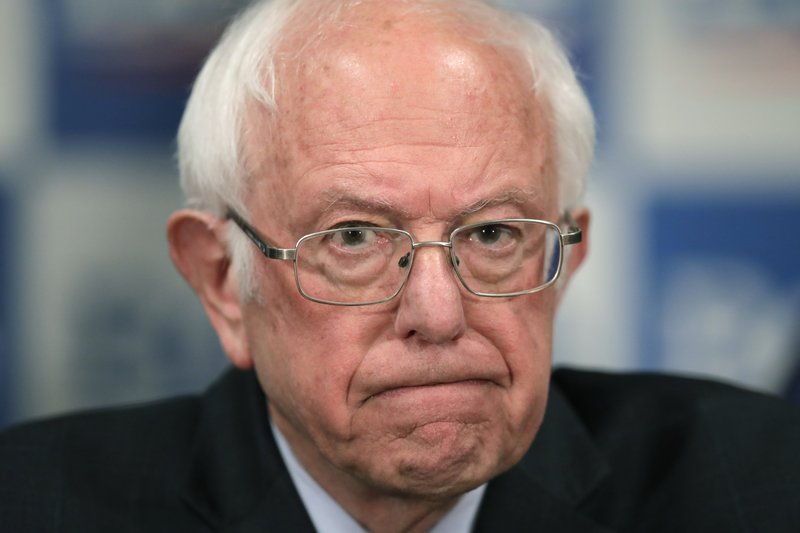 Democratic presidential candidate, Sen. Bernie Sanders, I-Vt., speaks to reporters about coronavirus in Burlington, Vt., on March 12. - File AP Photo/Charles Krupa