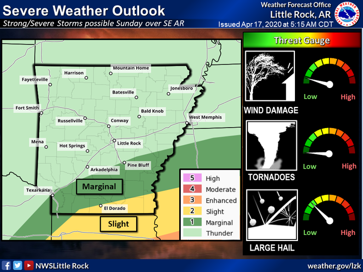 Severe weather possible in south Arkansas on Sunday, forecasters say ...