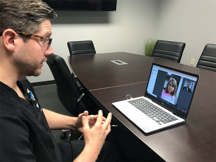 Dr. Byron Wilkes sees a patient via TeleMed. - Submitted photo