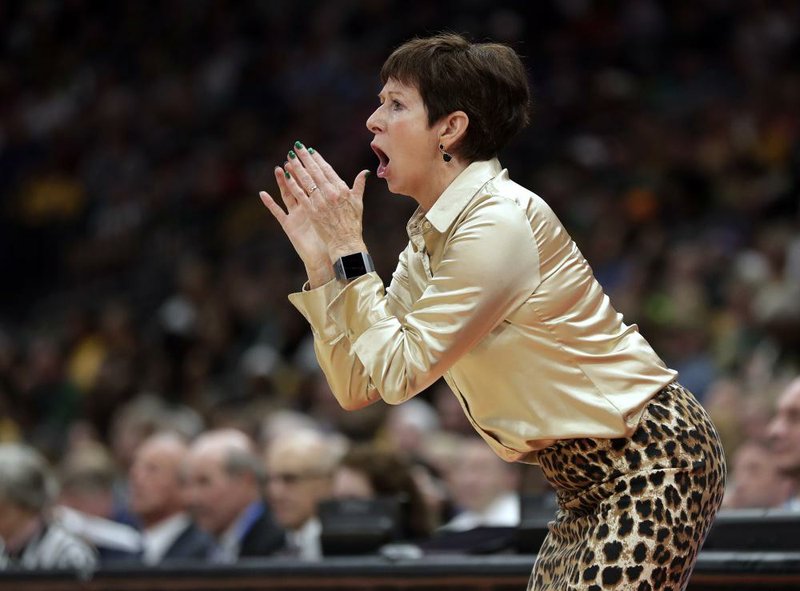 Hall of Fame basketball coach Muffet McGraw retired Wednesday. Her 936 career victories rank sixth among NCAA Division I coaches.
(AP/John Raoux)
