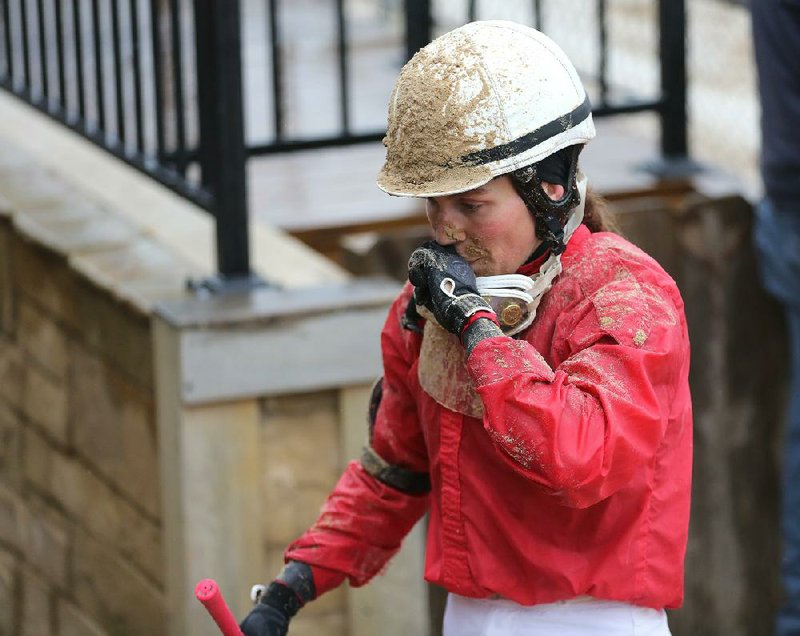 Chel-c Bailey is a first-year apprentice jockey at Oaklawn after spending time as a mixed martial arts fighter.
(Arkansas Democrat-Gazette/Thomas Metthe)
