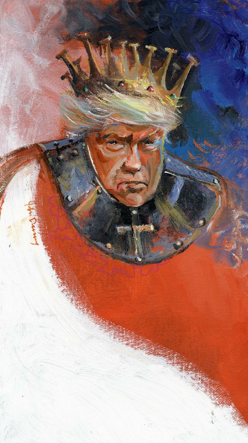 Arkansas Democrat-Gazette King Trump illustration. 