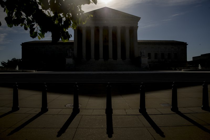 The Supreme Court in Washington is shown on Monday, May 4, 2020. (AP Photo/Andrew Harnik)