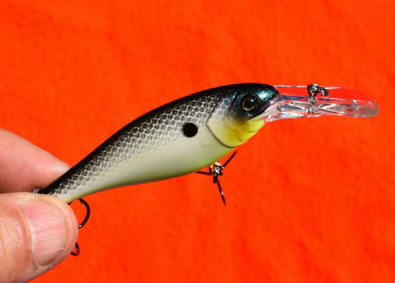 The Bad Shad 7 (shown) is designed to dive to about 7 feet with a subtle wobble.
(Arkansas Democrat-Gazette/Bryan Hendricks)