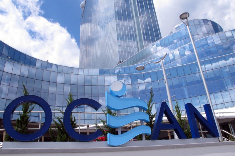 This May 15, 2019 photo, shows the exterior of the Ocean Casino Resort in Atlantic City, N.J. On Wednesday, May 6, 2020, New Jersey gambling regulators gave New York hedge fund Luxor Capital Group final approval to own the casino after hearing evidence of the once-troubled casino's financial turnaround. (AP Photo/Wayne Parry)