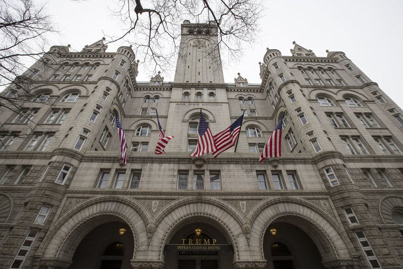 In this Jan. 4, 2019, file photo, the Trump International Hotel, is shown in Washington. A federal appeals court has revived a lawsuit accusing President Donald Trump of illegally profiting off the presidency through his luxury Washington hotel. The lawsuit brought by the state of Maryland and the District of Columbia claims Trump has violated the emoluments clause of the Constitution by accepting profits through foreign and domestic officials who stay at the Trump International Hotel. - AP Photo/Alex Brandon