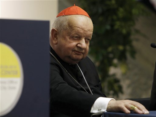 Cardinal Stanislaw Dziwisz, the former personal secretary to the late St. John Paul II, is shown at the Vatican in this April 2014 file photo.
