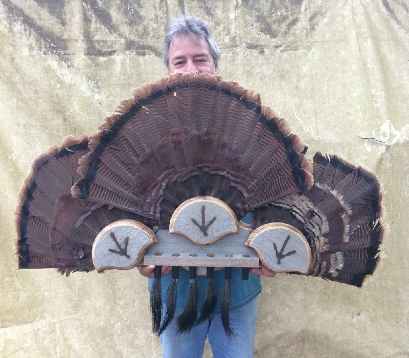 Turkey kits allow for mounting one fan and beard, or multiples. The quality of the mount depends on the care devoted to preparation. (Arkansas Democrat-Gazette) 