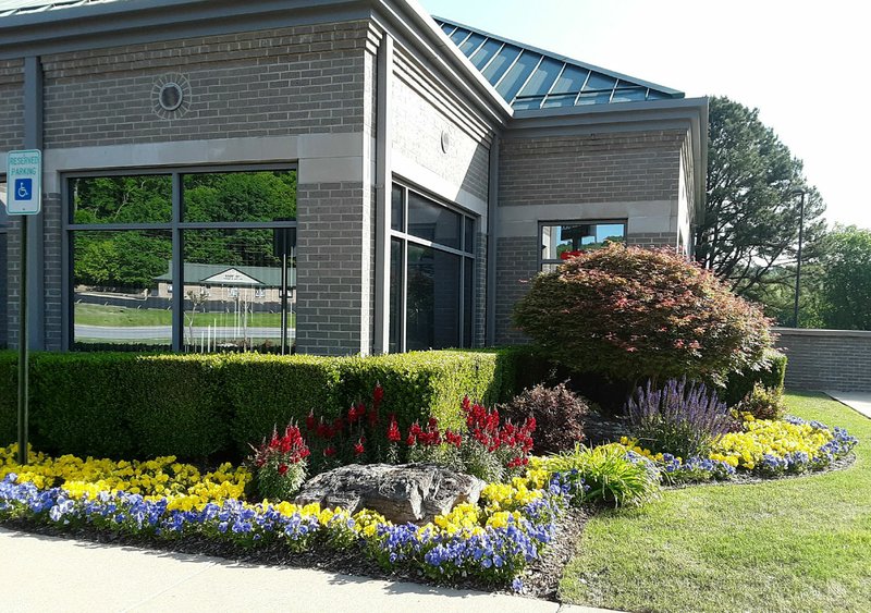 Photos submitted by Xyta Lucas Flowers are very colorful all around the building and the parking lot of Bank OZK at Sugar Creek Center.