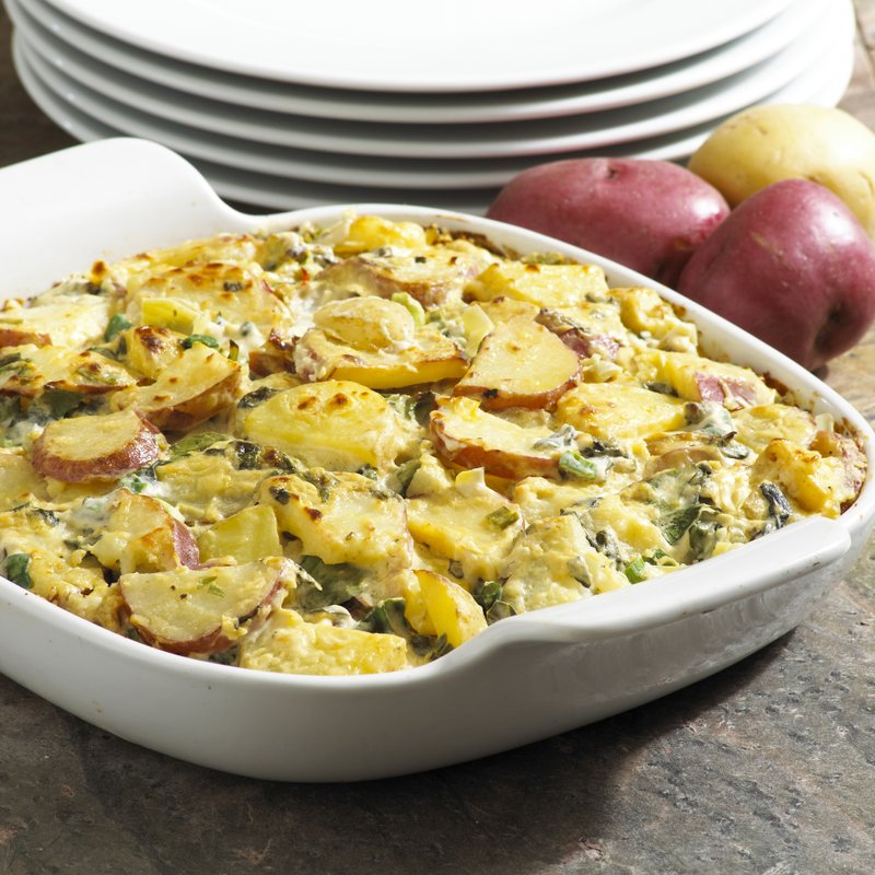 Spinach and Artichoke Two-Potato Casserole (Courtesy of USA Potatoes)