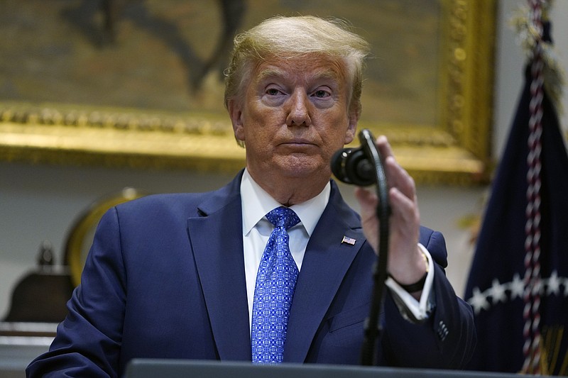 President Donald Trump speaks during an event on the food supply chain amid the coronavirus pandemic, in the Roosevelt Room of the White House, Tuesday, May 19, 2020, in Washington. (AP Photo/Evan Vucci)