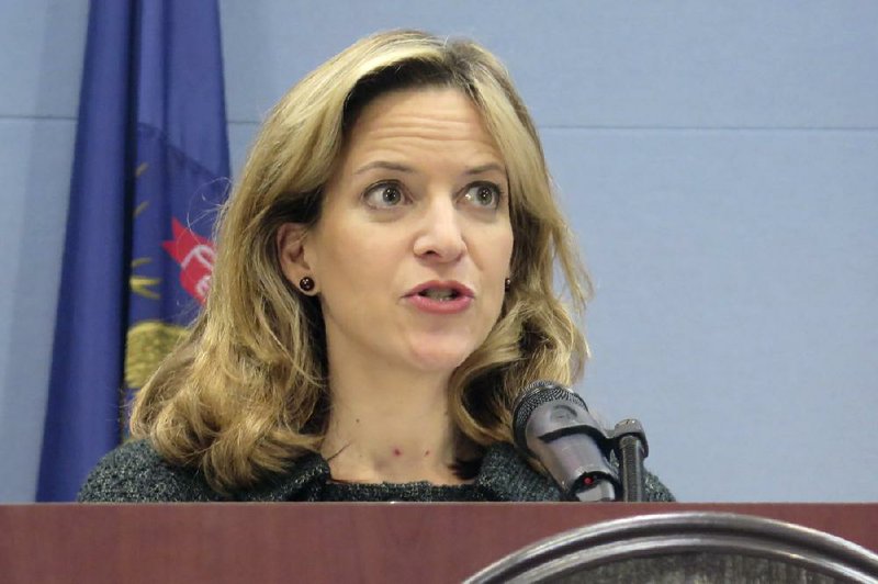 Michigan’s Democratic Secretary of State Jocelyn Benson, shown March 5, noted Wednesday that GOP colleagues in Iowa, Georgia, Nebraska and West Virginia had mailed out applications for absentee ballots to all voters in their states.
(AP/David Eggert)