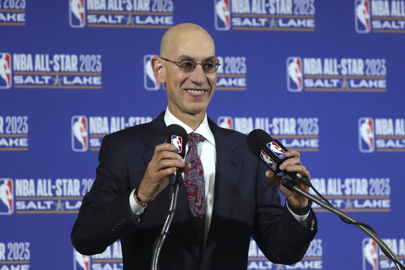 NBA Commissioner Adam Silver speaks during an Oct. 23, 2019, news conference at Vivint Smart Home Arena in Salt Lake City. Something is finally clear in the uncertain NBA. Players believe they're going to play games again this season. The obvious questions like how, where and when remain unanswered. - Photo by Rick Bowmer of The Associated Press story.lead_photo.caption