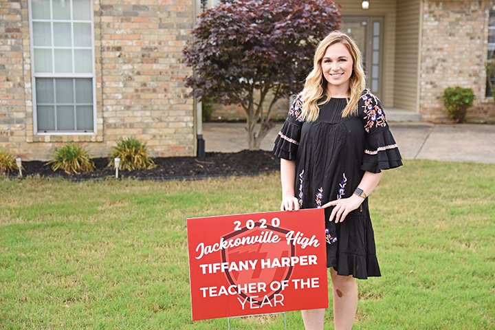 Tiffany Harper, who teaches oral communications, was recently named Teacher of the Year for Jacksonville High School. She has been with the district for four years, making the move to be closer to her family.