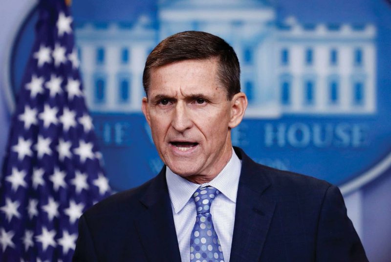 In this Feb. 1, 2017, file photo, then-National Security Adviser Michael Flynn speaks during the daily news briefing at the White House, in Washington.  (AP Photo/Carolyn Kaster, File)