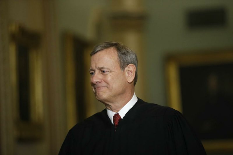 In this Jan. 16, 2020, file photo Chief Justice of the United States, John Roberts walks to the Senate chamber at the Capitol in Washington.
 (AP Photo/Matt Rourke, File)